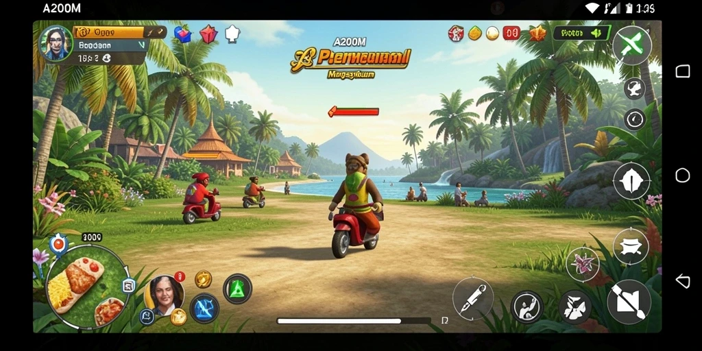 Tampilan gameplay <strong>A200M</strong> yang penuh warna dan menyenangkan.