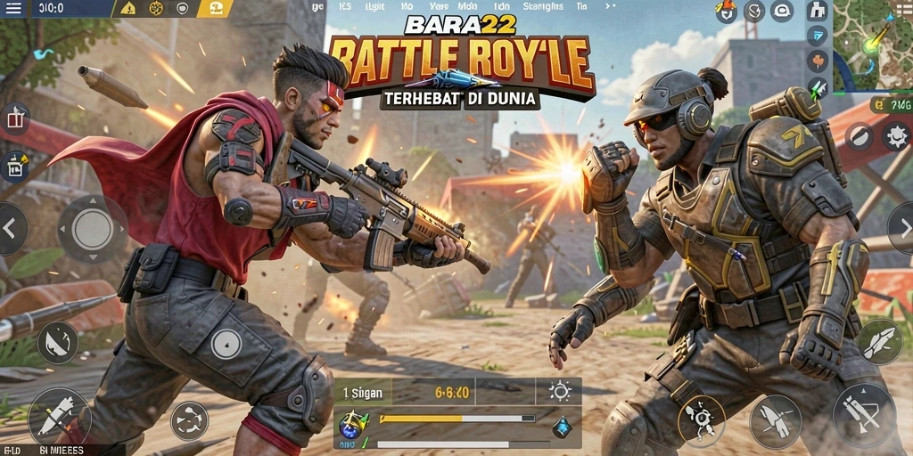 Tampilan seru dalam pertempuran di BARA22 dengan gameplay menegangkan.