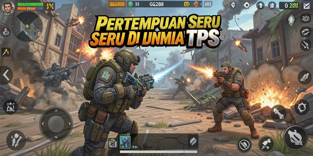 Tangkapan layar utama GG288 menampilkan momen aksi pertarungan TPS.