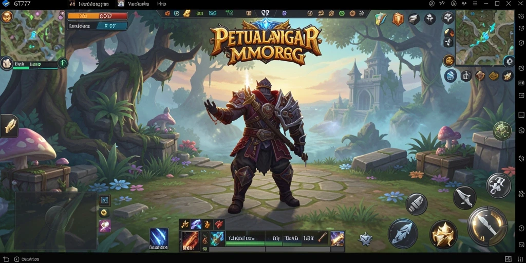 Screenshot gameplay GT777 yang menampilkan pertempuran epik dalam dunia MMORPG.