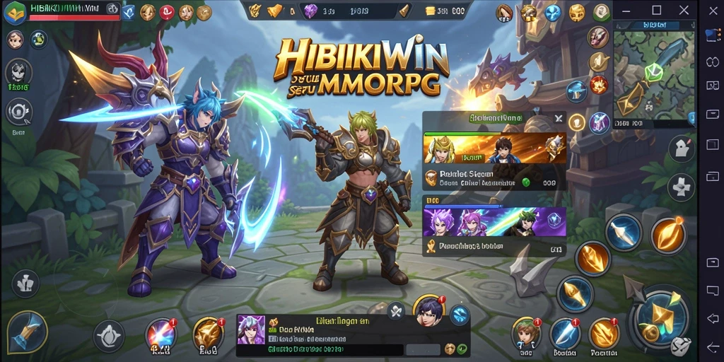 Gameplay HIBIKIWIN menunjukkan aksi seru dalam petualangan MMORPG.