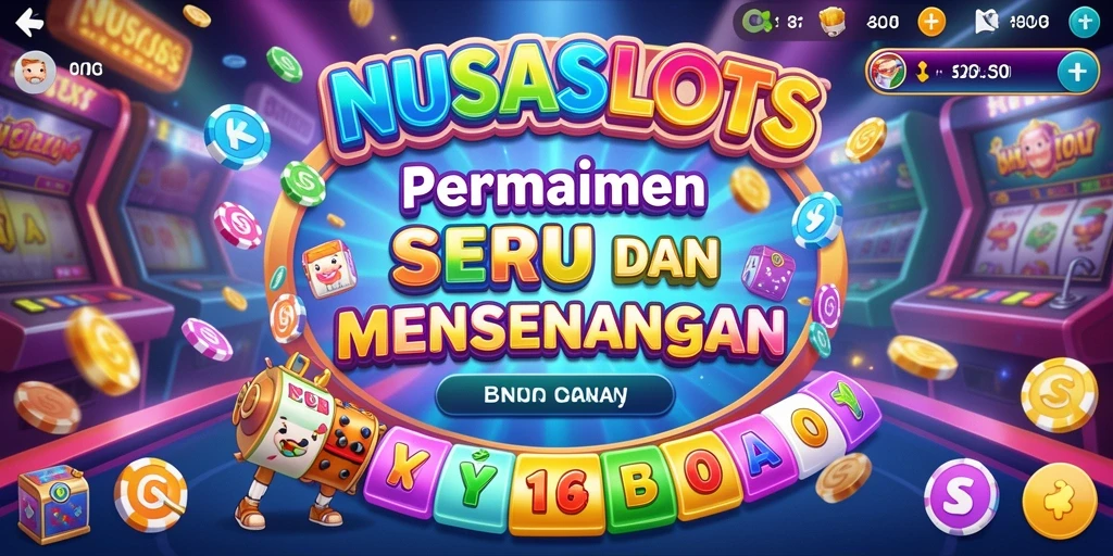 Tampilan gameplay seru dari NUSASLOTS yang penuh warna.