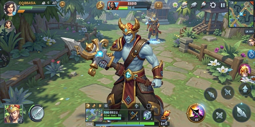 Tangkapan layar gameplay QQ88ASIA menggambarkan pertempuran strategi yang mendebarkan.
