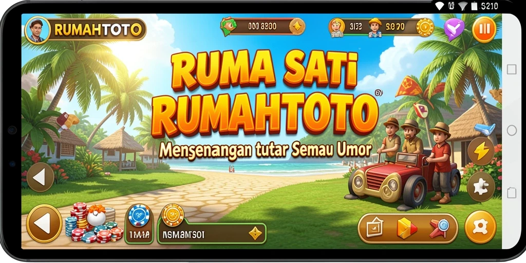 Tangkapan layar gameplay RUMAHTOTO yang cerah dan menarik.