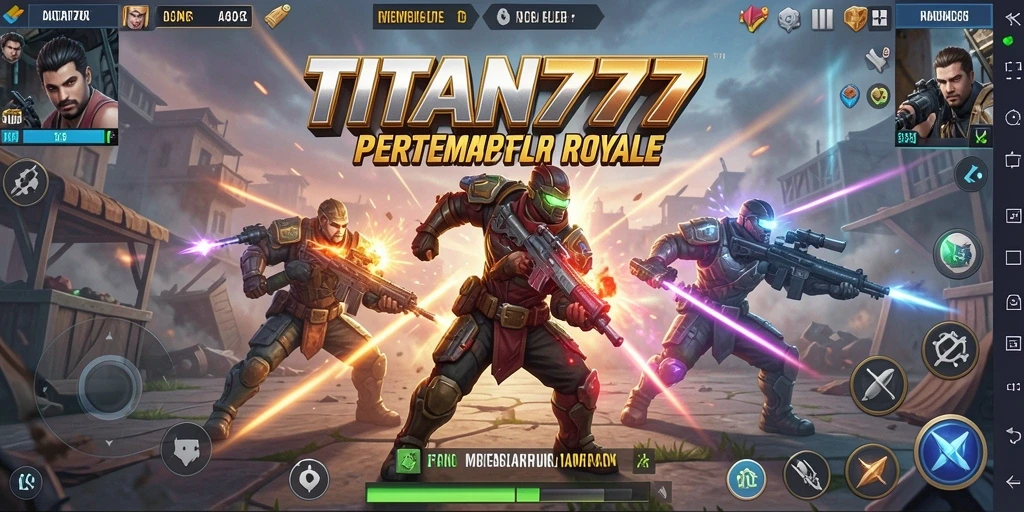 Tangkapan layar menunjukkan aksi pertempuran intens di TITAN777.